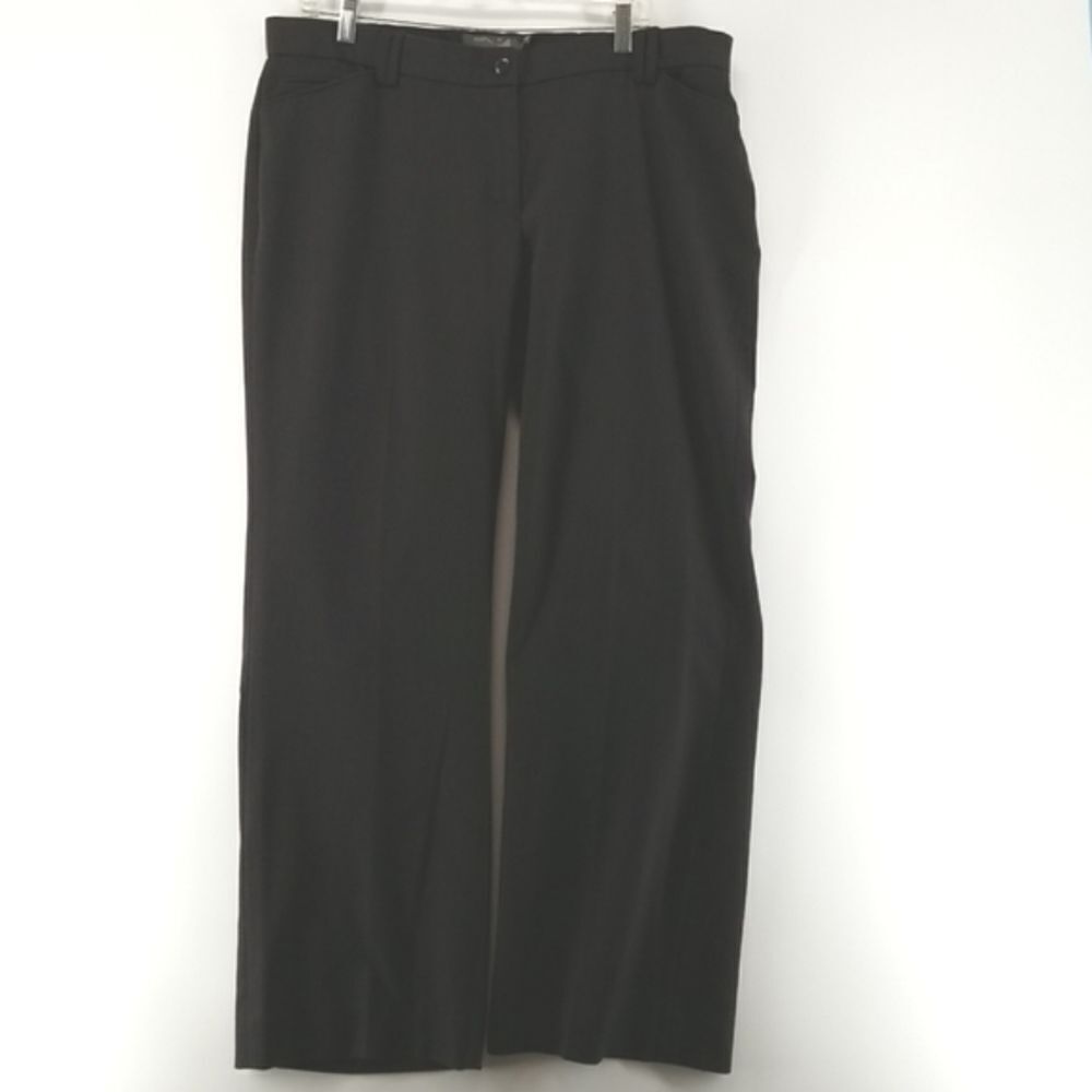 Addition Elle Pants Womens Size 16 Petite Black Slim Straight Button Zipper